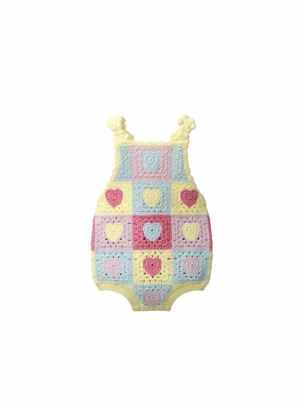 Zara Pastel Heart Crochet Baby Romper
